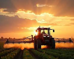 Tractor nuevo en campo de cultivo subvencionable por ayudas de modernizacion de explotaciones agrarias en la Comunidad Valenciana